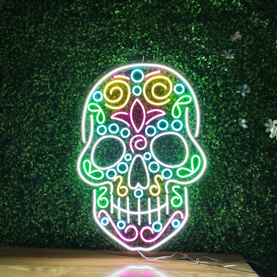 Led neon sign - Led neon bord - op maat gemaakt - custom - meerdere kleuren - figure(s) - Skull - Skelet led neon sign