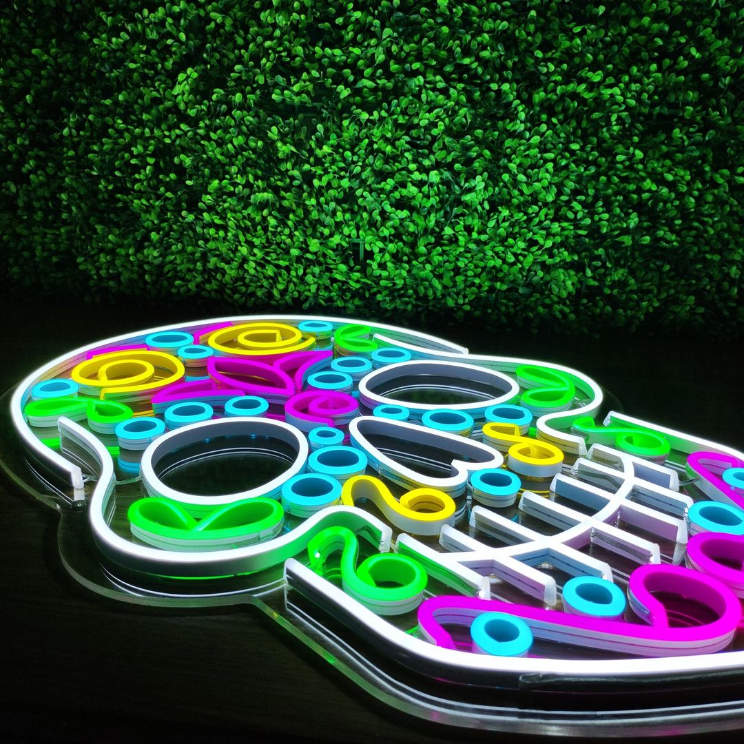 Led neon sign - Led neon bord - op maat gemaakt - custom - meerdere kleuren - figure(s) - Skull - Skelet led neon sign