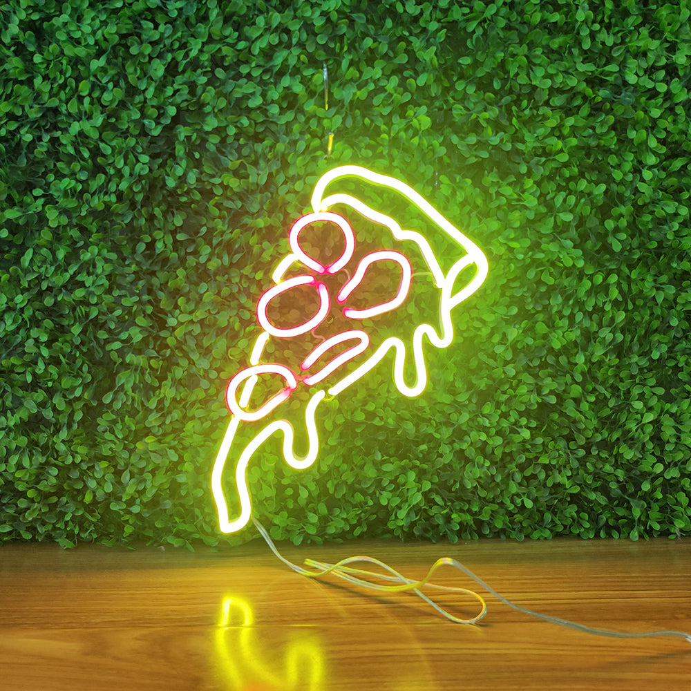 Led neon sign - Led neon bord - op maat gemaakt - custom - meerdere kleuren - figure(s) - Pizza Slice led neon sign