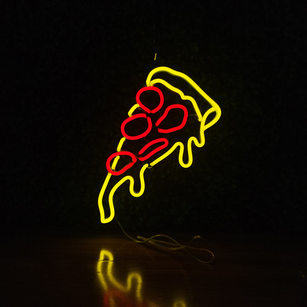 Led neon sign - Led neon bord - op maat gemaakt - custom - meerdere kleuren - figure(s) - Pizza Slice led neon sign