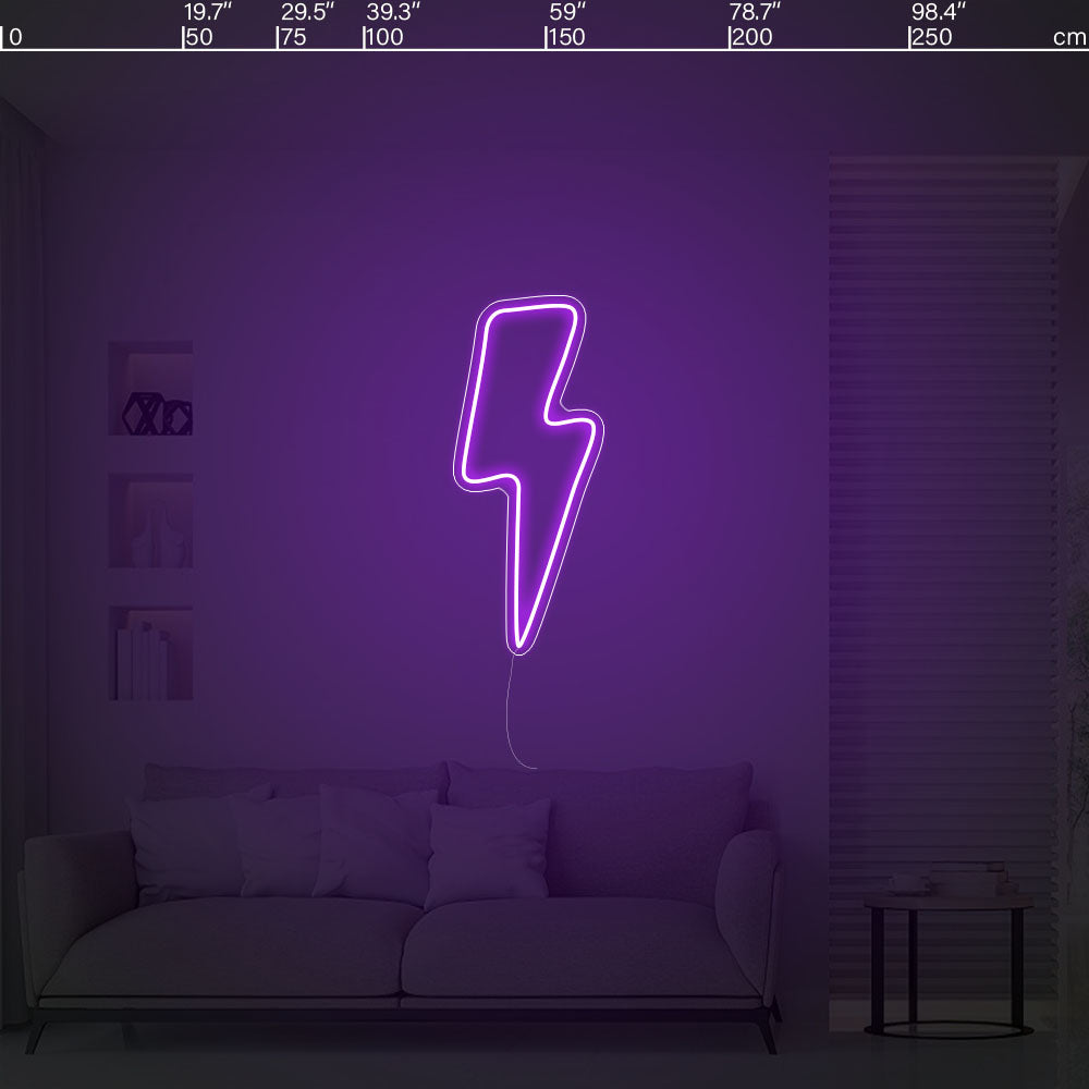 Led neon sign - Led neon bord - op maat gemaakt - custom - meerdere kleuren - figure(s) - Lightning - bliksem led neon sign