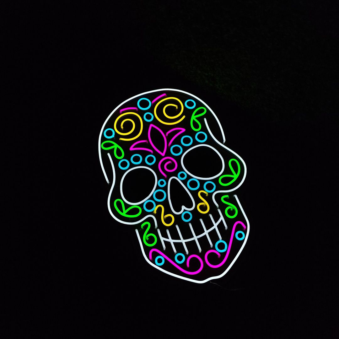 Led neon sign - Led neon bord - op maat gemaakt - custom - meerdere kleuren - figure(s) - Skull - Skelet led neon sign 