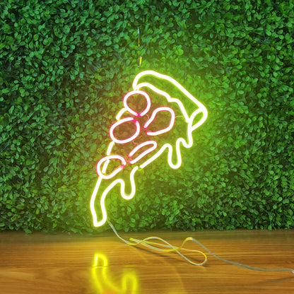 Led neon sign - Led neon bord - op maat gemaakt - custom - meerdere kleuren - figure(s) - Pizza Slice led neon sign 